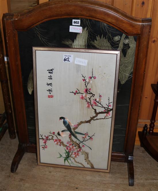 Silk fire screen and silk picture